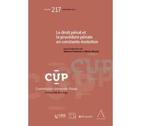 Le droit pénal et la procédure pénale en constante évolution - Adrien Masset - Anthemis - broché - Etude