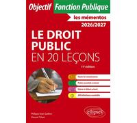Le droit public en 20 leçons - Philippe-Jean Quillien - Ellipses - broché - Scolaire / Universitaire