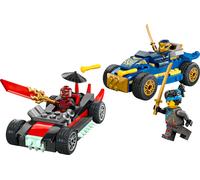 Le duel en voitures de course de Rogue et Drix