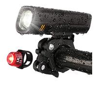 LE - Ensemble d'Éclairage de Vélo LED CREE, Lampe Vélo LED Avant et Feu Arrière Rechargeable USB et Étanche, 4 Modes d'Éclairage Phare et Feu Arrière de Vélo pour VTT Cyclisme Poussette
