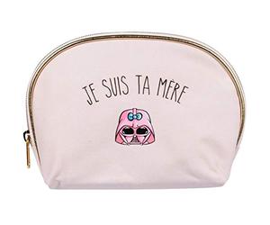 Le Fabuleux Shaman 40-1X-012 Trousse de toilette Je suis ta mère Rose Coton et polyester Fermeture zip et biais dorés H15 x 7 x 22 cm