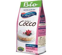 Le Farine Magiche Farina Cocco Grattugiato Lot de 6 farines de noix de coco râpées sans gluten et végétaliennes, idéales pour les gâteaux, muffins, salades de fruits, crêpes, 250 g
