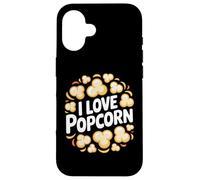 Le favori de la soirée cinéma I Love Popcorn Coque pour iPhone 16