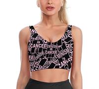 Le féminisme est Un Soutien-Gorge de Sport imprimé Contre Le Cancer pour Femmes, Hauts Courts de Yoga sans Manches