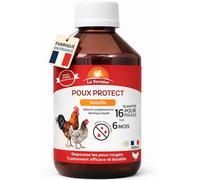Le Fermier Poux Protect 500 ML - Complément Liquide Anti-Poux Rouges pour Poules - Solution Buvable - Aide à Éloigner Les Parasites en Interne - sans Risque pour Les Œufs ni Le Goût