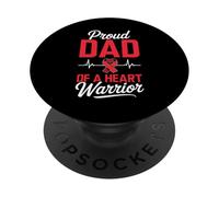 Le Fier père d'un Guerrier du cœur Sensibilisation aux Maladies du cœur PopSockets PopGrip Adhésif