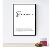 Le Film Nacnic avec la définition Anglaise de Brave. Affiche de Mots avec Les définitions. Cadre de Format A3