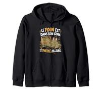 Le Foin Est dans Son Coin Et Partout Ailleurs Humour Lapin Sweat à Capuche
