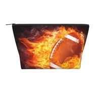 Le Football américain en feu, Trousse de Toilette Trousse de Maquillage Sac à cosmétiques Trousse de Toilette de Voyage Portable