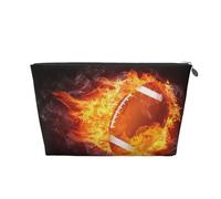 Le Football américain en feu, Trousse de Toilette Trousse de Maquillage Sac à cosmétiques Trousse de Toilette de Voyage Portable