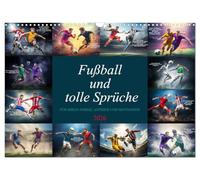 Le football et les bons mots, Version française (Calendrier mural 2026 DIN A3 portrait), Calendrier CALVENDO mensuel