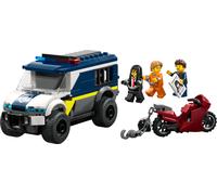 LEGO City Le Fourgon Pénitentiaire - Camion Jouet - Maquette de Van avec Moto, 3 Minifigurines & Porte de Cellule Amovible - Idée de Cadeau d'anniversaire pour Garçon dès 6 Ans 60479