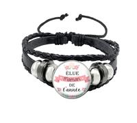 Le français J'aime Maman Papa Merci Super Soeur Bracelet cabochon en verre pour cadeaux, 20 mm, Verre