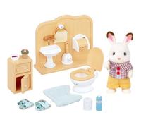 Sylvanian Families Figurine 5015 Le frère lapin chocolat et toilettes Multicolore