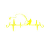 Le Frisson de la pêche Que Vous ne comprenez Pas, Le Jeu est Un Battement de cœur Pêche Style de Voiture Autocollants décoratifs intéressants Autocollants de Moto intéressants(Yellow,40X18.4CM)