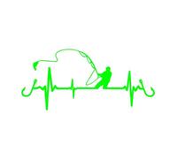 Le Frisson de la pêche Que Vous ne comprenez Pas, Le Jeu est Un Battement de cœur Pêche Style de Voiture Autocollants décoratifs intéressants Autocollants de Moto intéressants(Green,30X13.8CM)