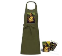 Le fromage, c'est la vie ! Tablier She is Mona (et ses fromages) de qualité professionnelle 100% coton.