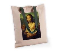 Le fromage, c'est la vie ! Tote bag She is Mona (Mona Lisa et ses fromages) Toile de qualité supérieure 100% Coton (220g/m²)