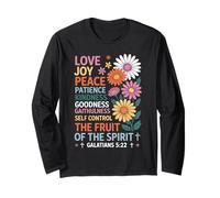 Le Fruit de l'esprit Croix Chrétienne Jésus Manche Longue