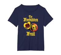 Le Fruit défendu - Apple Graphic T-Shirt, Femme Grandes Tailles, Bleu Marine, 2X