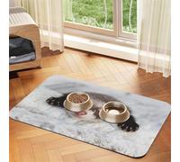 Le Furet Mignon dort,Tapis d'alimentation imperméable pour Animaux de Compagnie, Sets de Table pour Chats et Chiens pour la Nourriture et l'eau, Tapis de Nourriture en Cuir PU,40x60cm