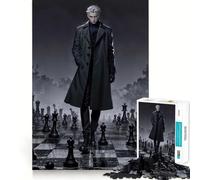 Le Gambit du Maître d'Échecs Puzzle de 1000 pièces pour Adolescents Jeu de logique Pure Décoration Murale silencieuse, Calme et épurée 38x52cm