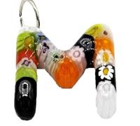 LE GEMME DI VENEZIA 1 lettres initiales pendentif Murrina Millefiori verre Murano fabriqué en Italie, Verre de Murano