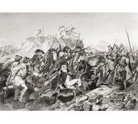 Le général de division Benedict Arnold blessé lors de la deuxième bataille de Saratoga le 7 octobre 1777 pendant la guerre d'indépendance américaine. Poster d'Alonso Chappel gravé After a 19th Century