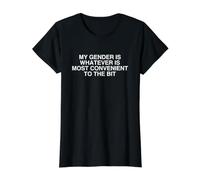 Le Genre est Tout ce Qui est Le Plus Pratique pour Le Peu Meme drôle T-Shirt Graphique avec Valeur, Femme, Noir, M