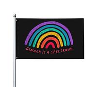 Le genre est un spectre drapeau Lgbtqia + arc-en-ciel Gay Pride Mois lesbienne Lgbt Lgbtq I Cant Even Think Straight Flag 3x5 pi avec drapeaux à œillets en métal bannières panneau de cour