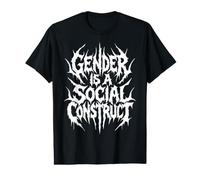 Le Genre est Une Construction Sociale Deathcore Pride Trans Nonbinaire T-Shirt Graphique avec Valeur
