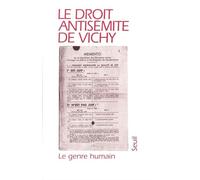 Le Genre humain, n° 30-31 Le Droit antisémite de Vichy - Collectif - Seuil - broché - Livre