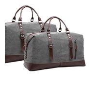Le Globe Trotteur Sac Canvas Voyage (Gris,M)