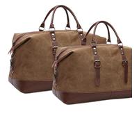 Le Globe Trotteur Sac Canvas Voyage (Marron,L)