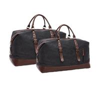 Le Globe Trotteur Sac Canvas Voyage (Noir,M)