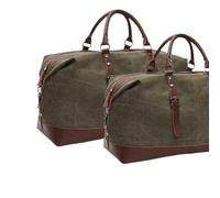 Le Globe Trotteur Sac Canvas Voyage (Vert,L)