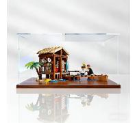 Le -go 75636 Windmill Village Cottage Model Set Acrylic Display Case Dustproof Clear Storage Box Compatible with Lego 75636 (Case Only, No Model) (Wood)