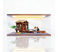 Le -go 75636 Windmill Village Cottage Model Set Acrylic Display Case Dustproof Clear Storage Box Compatible with Lego 75636 (Case Only, No Model) (Tri-Color Lightbox A)