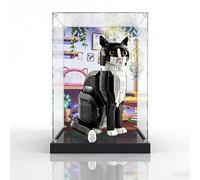 Le -go Ideas Series 21349 Tuxedo Cat Building Set Acrylic Display Case Dustproof Clear Storage Box Compatible with Lego 21349 (Case Only, No Model) (Background)