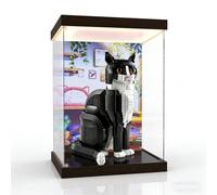 Le -go Ideas Series 21349 Tuxedo Cat Building Set Acrylic Display Case Dustproof Clear Storage Box Compatible with Lego 21349 (Case Only, No Model) (Tri-Color Lightbox B)