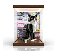 Le -go Ideas Series 21349 Tuxedo Cat Building Set Acrylic Display Case Dustproof Clear Storage Box Compatible with Lego 21349 (Case Only, No Model) (Tri-Color Lightbox A)