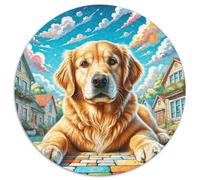 Le Golden Retriever 1000 Piece Jigsaw Puzzle for Adults Challenging Game Stress Relief Puzzle Exercise The Memory of The Brain for Men, Women, Elders, Seniors 1000pcs (67.5x67.5cm)
