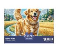 Le Golden Retriever 1000 Piece Jigsaw Puzzle for Adults Educhational Games Stress Relief Puzzle Exercise The Memory of The Brain for Men, Women, Elders, Seniors 38x26cm/1000pcs