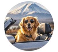 Le Golden Retriever 1000 Pièces Puzzle Circulaire Jeu Mignon Pets Difficile Impossible Cadeau Unique pour Adultes Et Enfants 1000pcs (67.5x67.5cm)