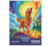Le Golden Retriever Puzzle 1000 Pièces Cadeau Unique Jeu Éduchatif Challenge Toy À De Qualité Supérieure Peinture Art pour Adultes Et Enfants À Partir De 12 Ans 70x50cm/1000pcs