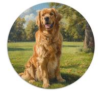 Le Golden Retriever Puzzle 1000 Pièces Cadeau Unique Jeu Éduchatif Challenge Toy À De Qualité Supérieure Peinture Art pour Adultes Et Enfants À Partir De 14 Ans 1000pcs (67.5x67.5cm)