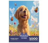 Le Golden Retriever Puzzle 1000 Pieces Cadeau Unique Jeu Éduchatif Challenge Toy À De Qualité Supérieure Peinture Art pour Adultes Et Enfants À Partir De 14 Ans 38x26cm/1000pcs
