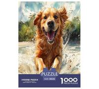 Le Golden Retriever Puzzle 1000 Pièces Cadeau Unique Jeu Éduchatif Challenge Toy À De Qualité Supérieure Peinture Art pour Adultes Et Enfants 38x26cm/1000pcs