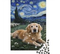 Le Golden Retriever Puzzle 1000 Pieces for Adults and Children from 14 Years Old Helps Relaxation Home Decoration