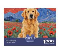 Le Golden Retriever Puzzle De 1000 Pièces pour Adultes DIY Divertissement Puzzles Classiques Chien Mignon Puzzle De Qualité Supérieure Enfants Dès 14 Ans70x50cm/1000pcs